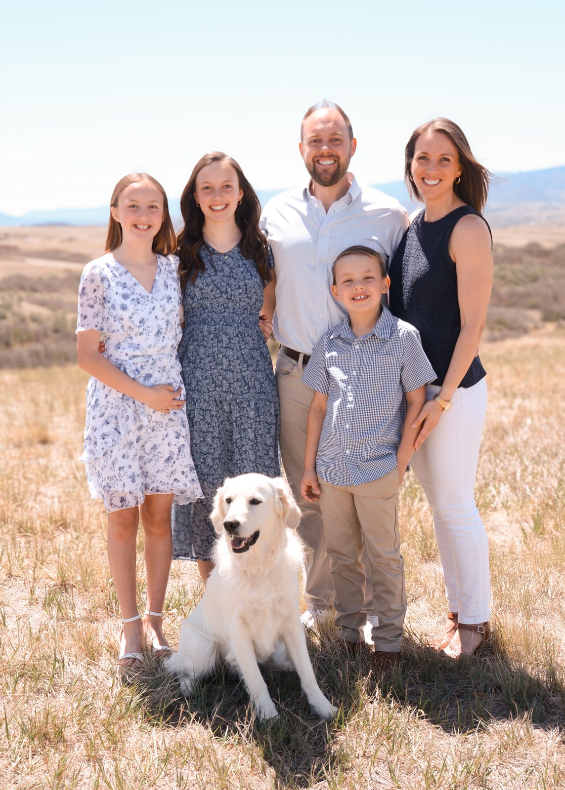 Family in a field