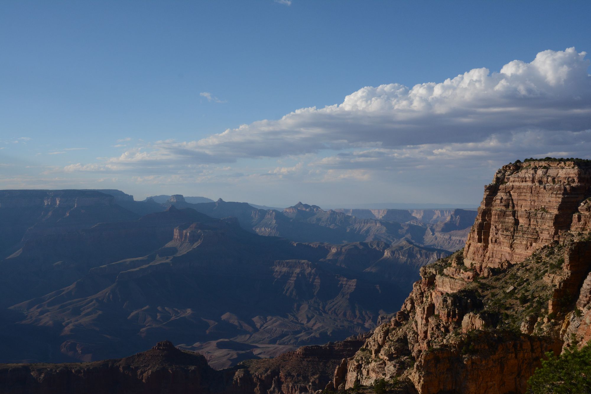 Grand canyon under building clouds